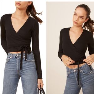 Reformation Petalo Wrap Crop Top